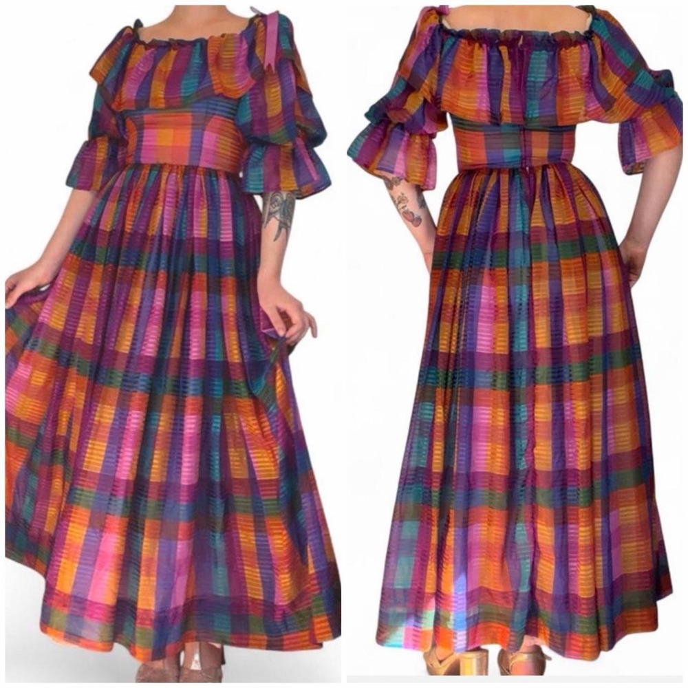 Vintage Plaid Prairie Gown